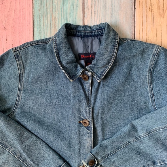 Long denim coat women’s size large - Picture 7 of 10